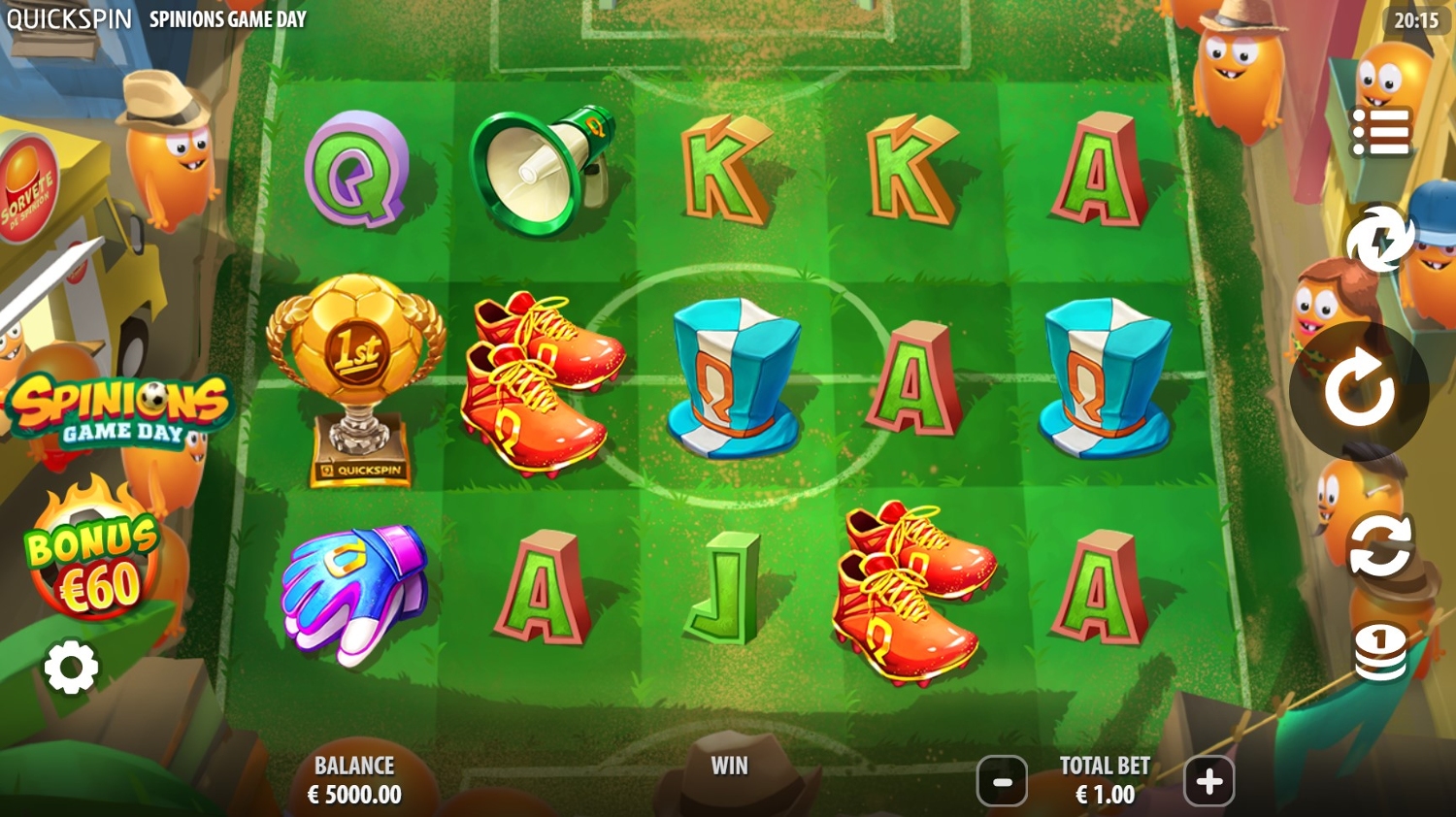 Spinions Game Day Slot Gameplay