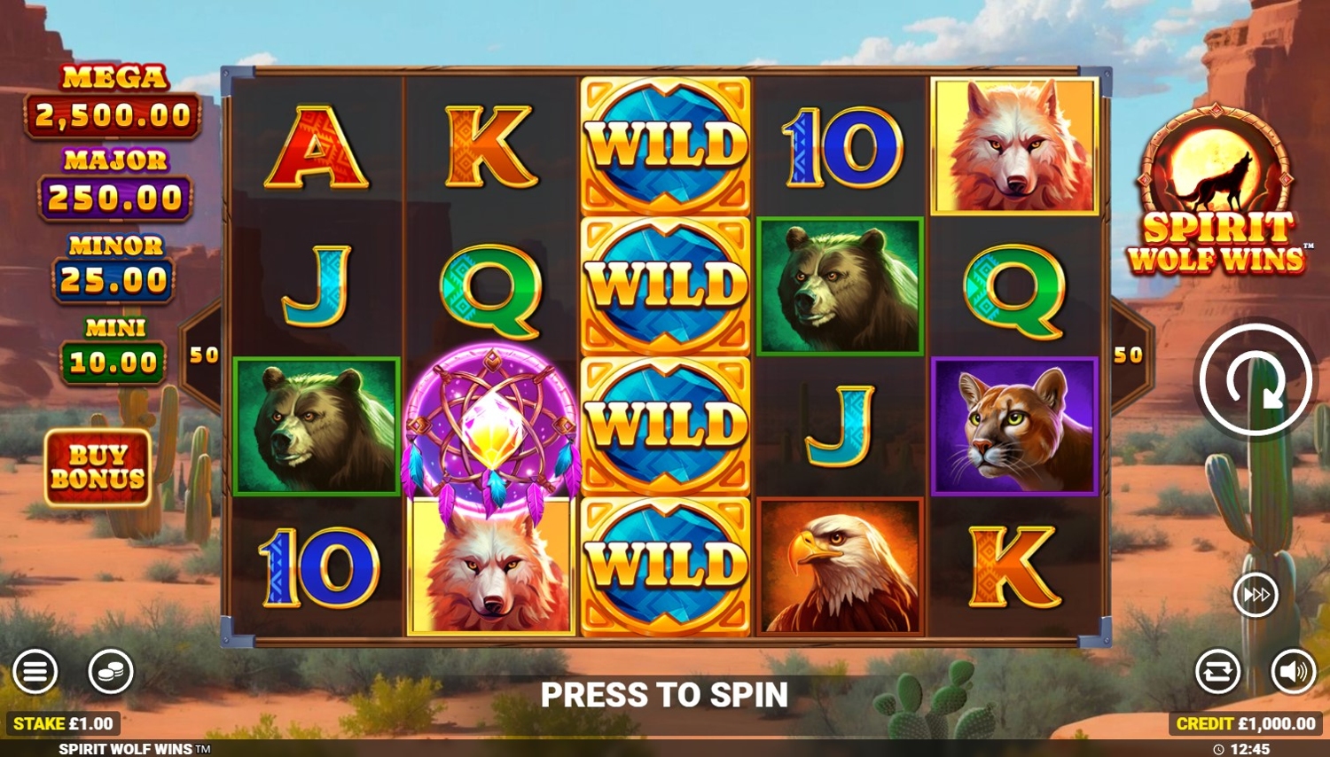 Spirit Wolf Wins Slot Gameplay