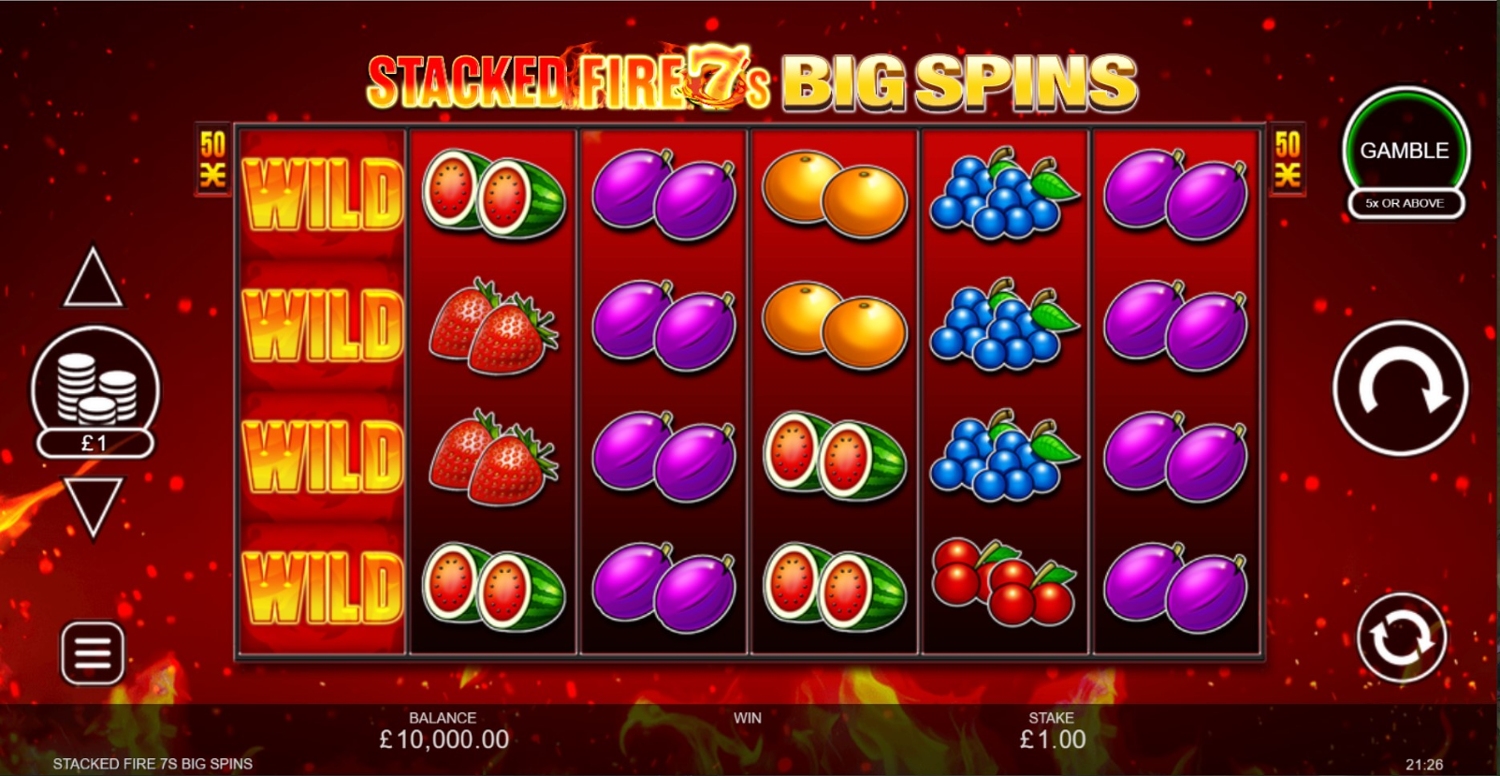 Stacked Fire 7's Big Spins Slot Gameplay