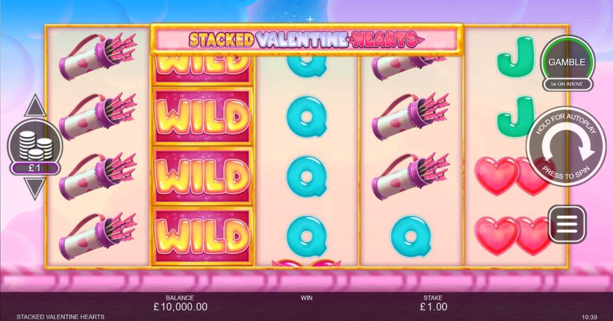 Stacked Valentine Hearts Slot Gameplay