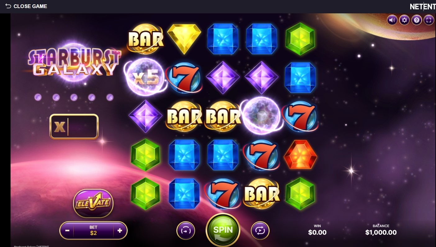Starburst Galaxy Slot Gameplay