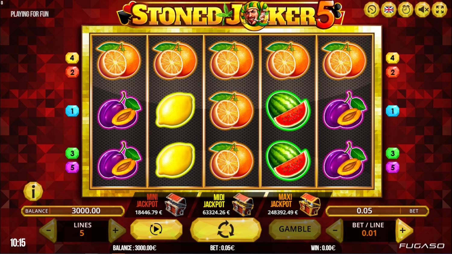 Stoned Joker 5 Slot Gameplay