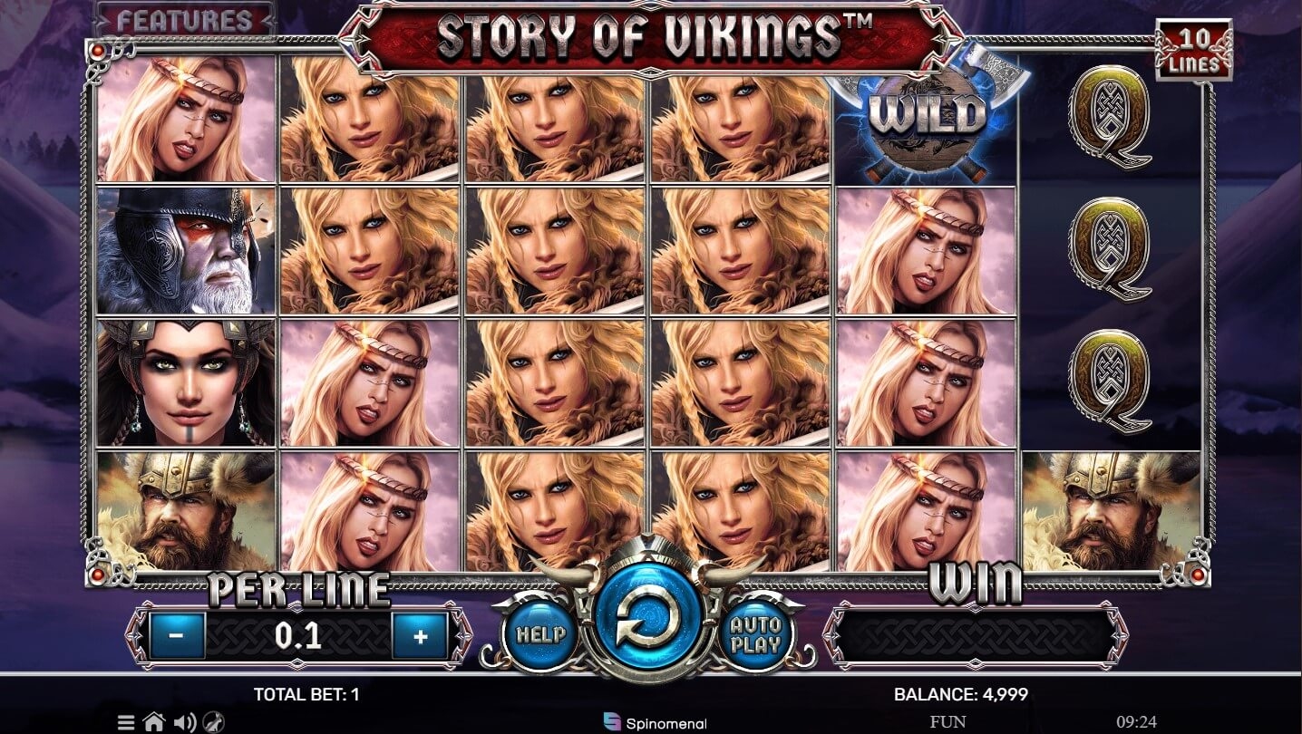 Story of Vikings - 10 Lines Slot Gameplay
