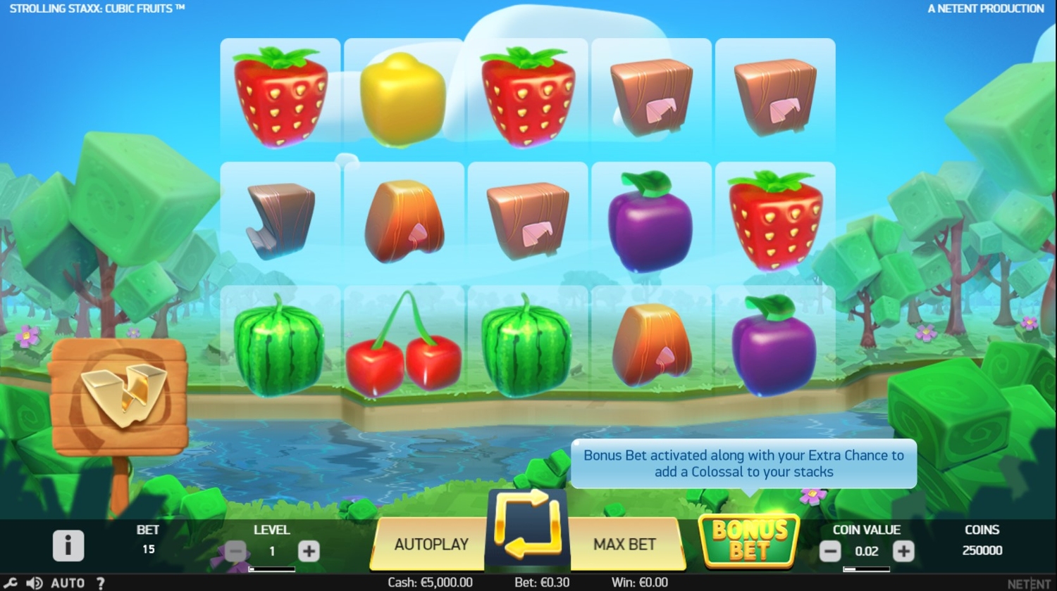 Strolling Staxx Cubic Fruits Slot Gameplay