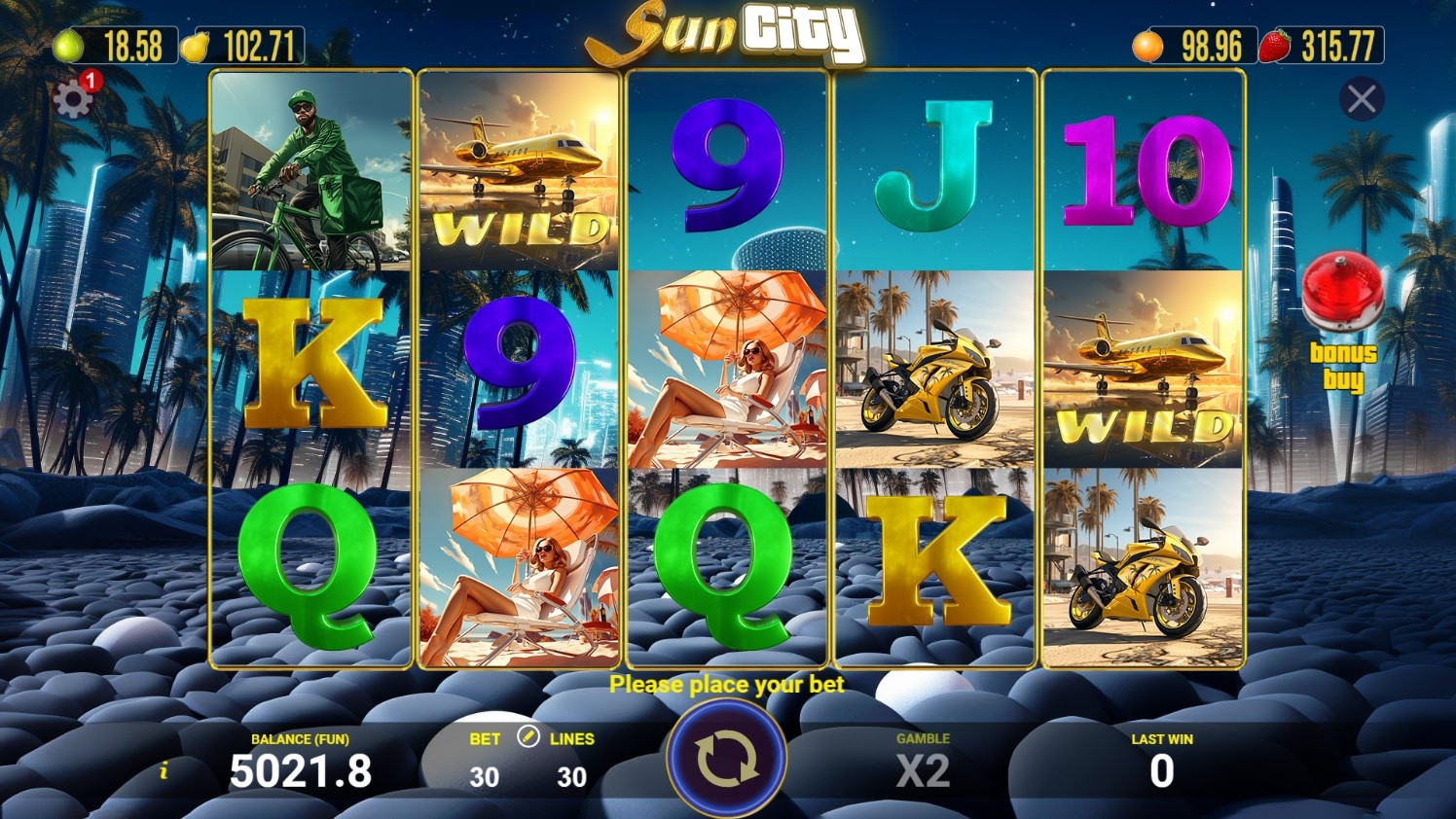 Sun City Slot Gameplay