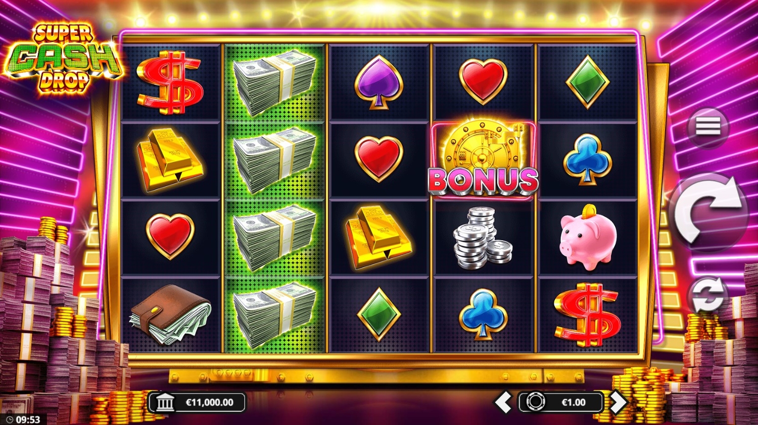 Super Cash Drop Slot Gameplay