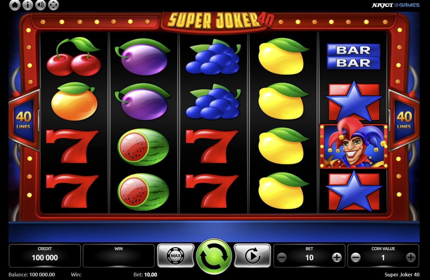 Super Joker 40 Slot Gameplay