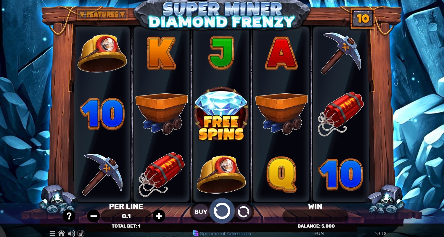 Super Miner - Diamond Frenzy Slot Gameplay