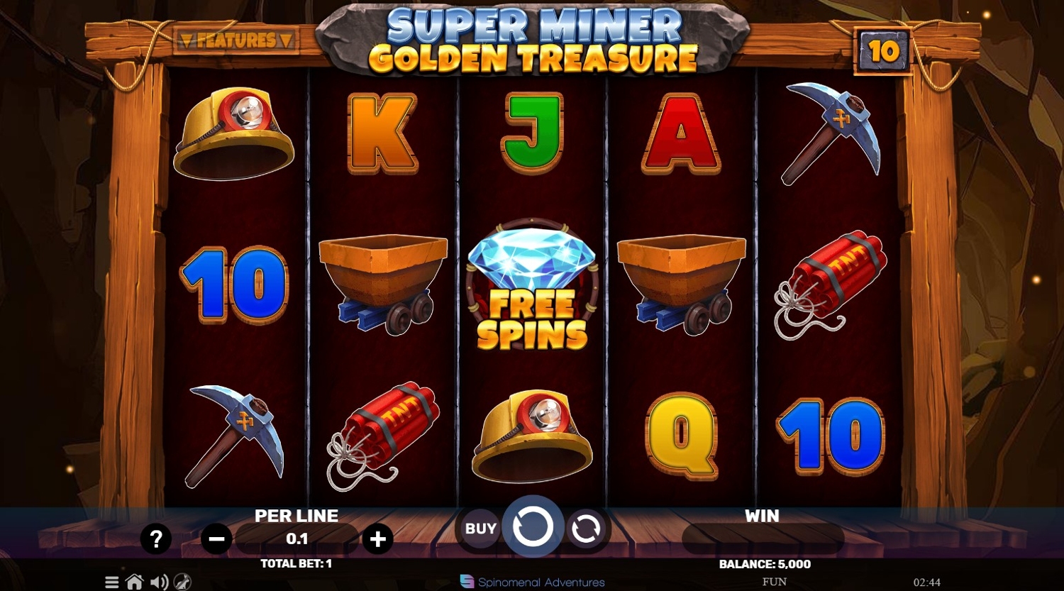 Super Miner Golden Treasure Slot Gameplay