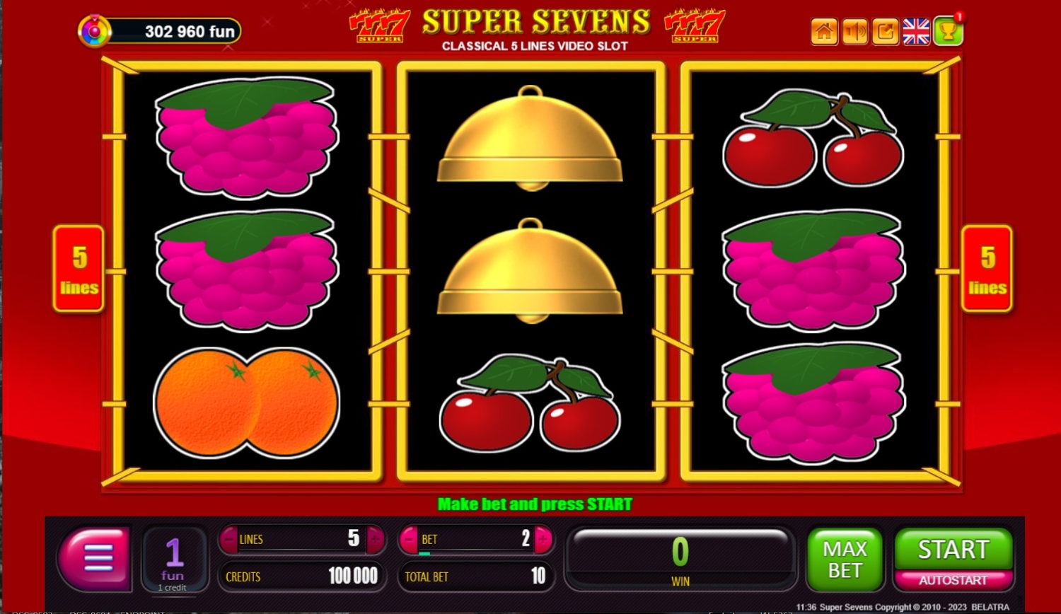 Super Sevens Slot Gameplay