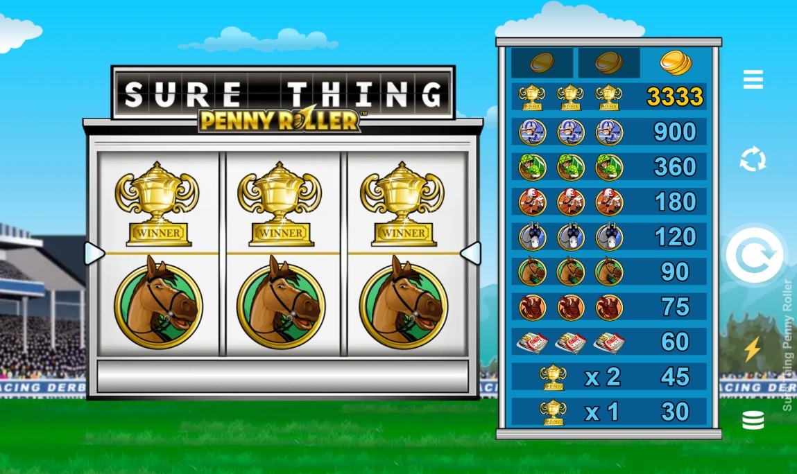 Sure Thing - Penny Roller Slot Gameplay