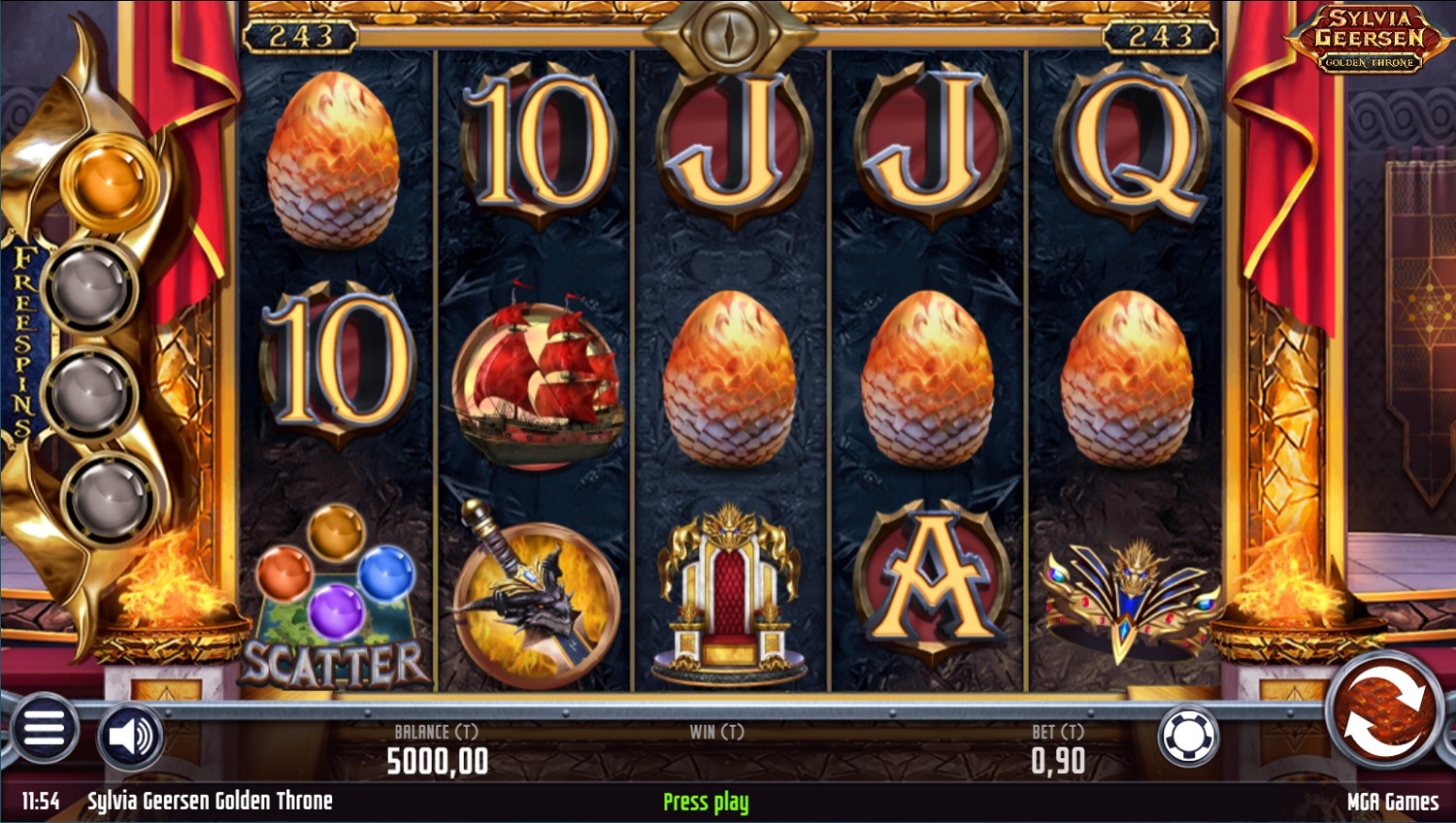 Sylvia Geersen: Golden Throne Slot Gameplay