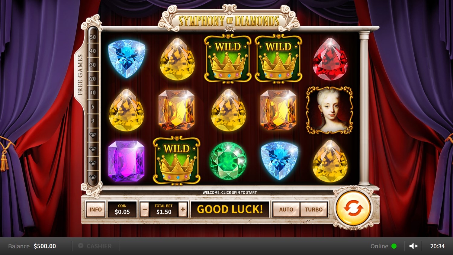 Symphony of Diamonds Slot Gameplay