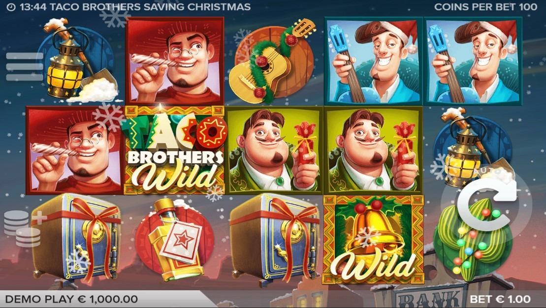 Taco Brothers: Saving Christmas Slot Gameplay