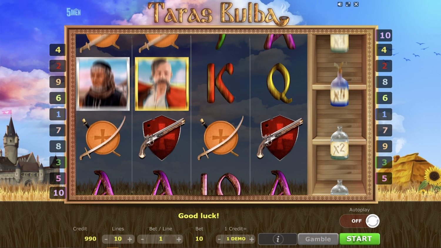 Taras Bulba Slot Gameplay