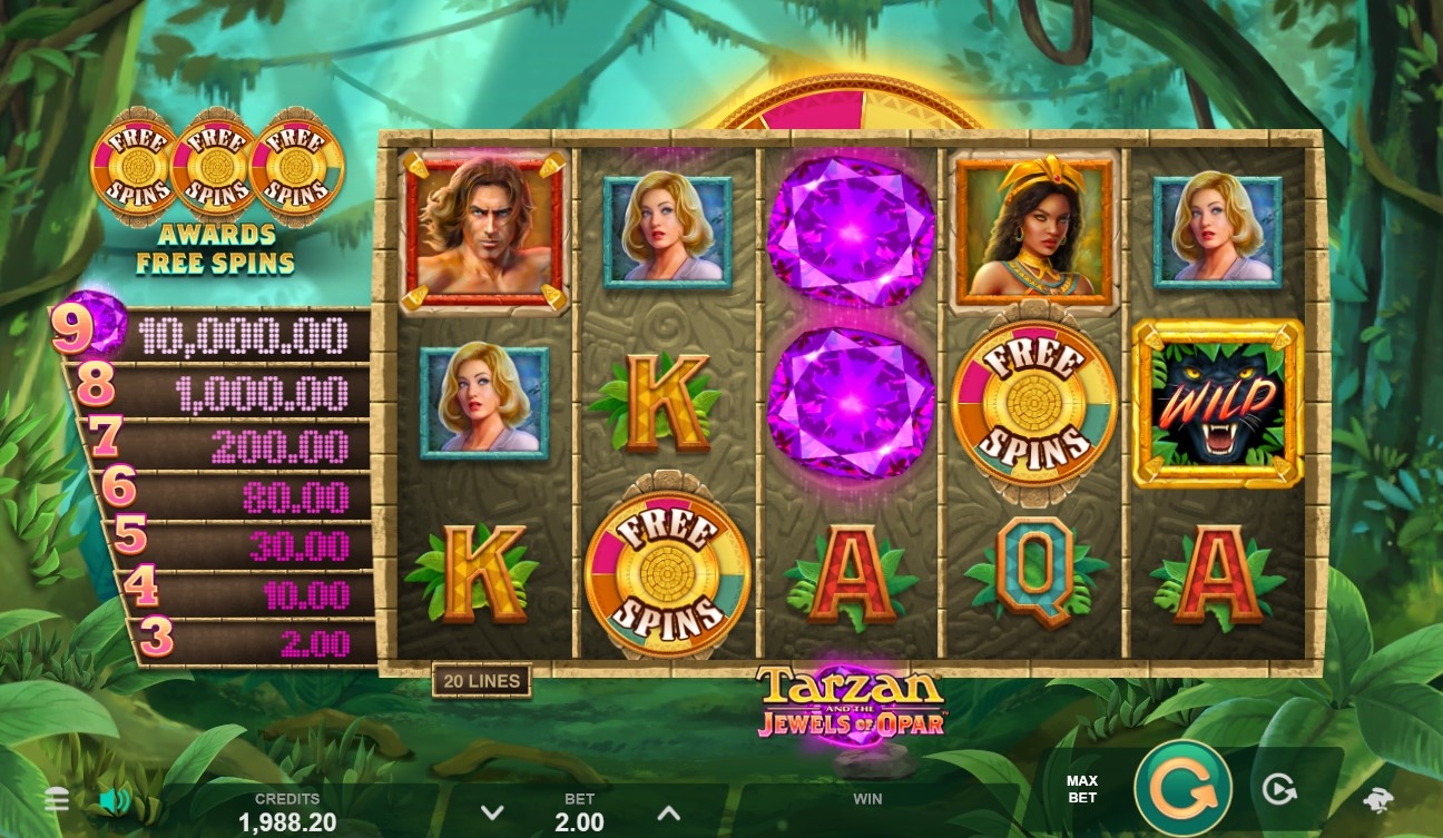 Tarzan and the Jewels of Opar Slot Gameplay