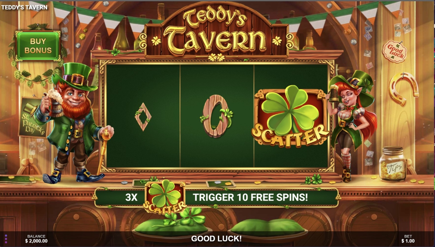 Teddy's Tavern Slot Gameplay