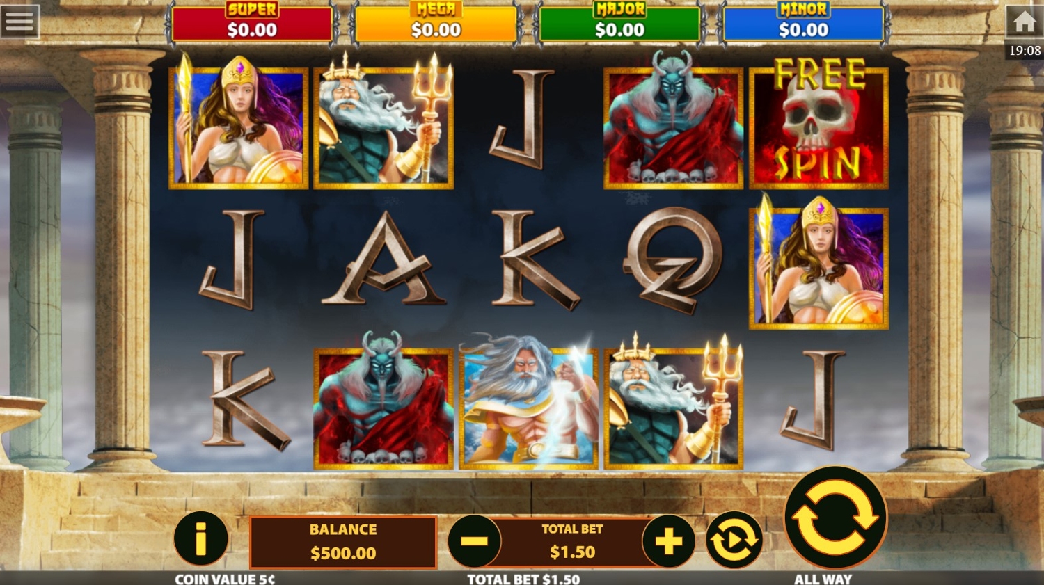 Temple of the Gods (MultiSlot) Slot Gameplay