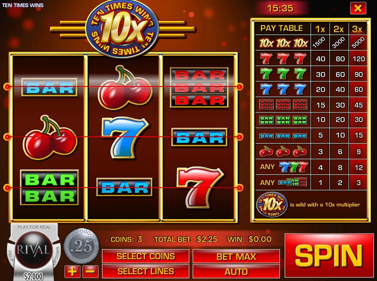 Ten Times Wins Slot Gameplay