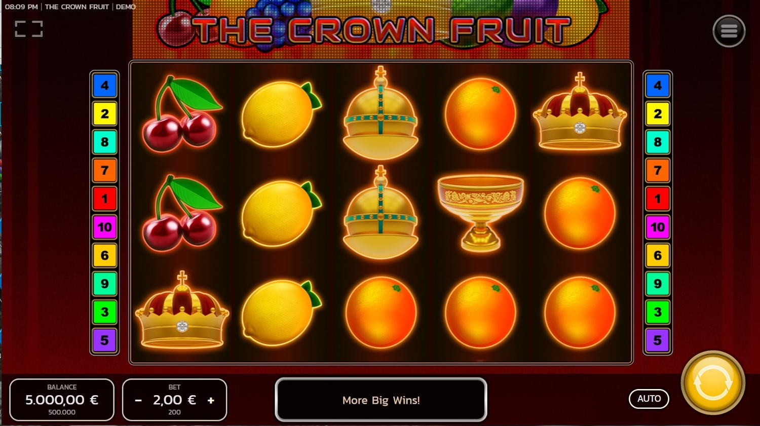 The Crown Fruit Slot Gameplay