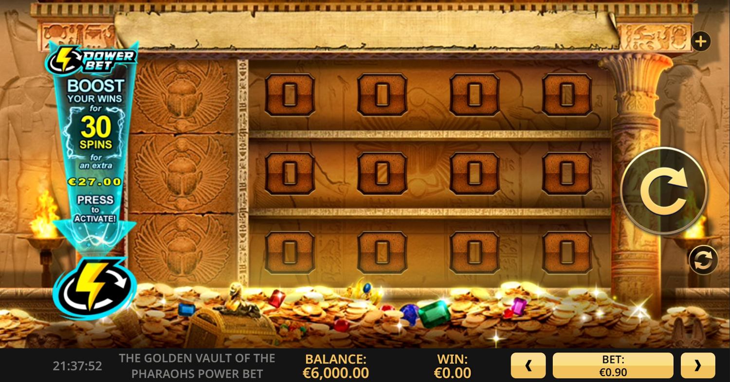 The Golden Vault of the Pharaohs: Power Bet Slot Gameplay