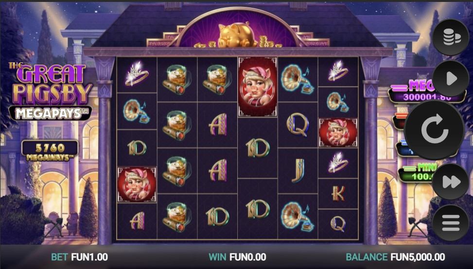 The Great Pigsby Megapays Slot Gameplay