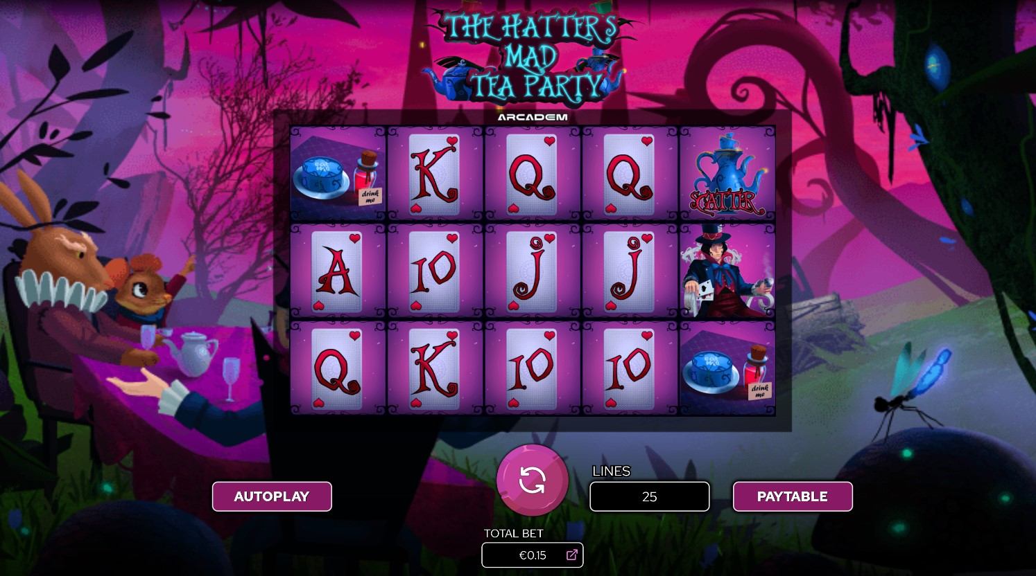 The Hatters Mad Tea Party Slot Gameplay