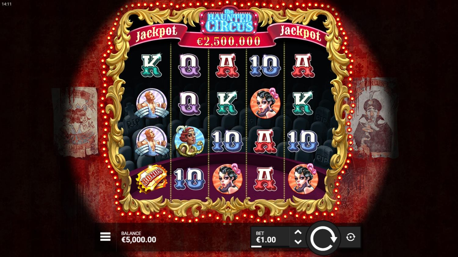 The Haunted Circus Slot Gameplay
