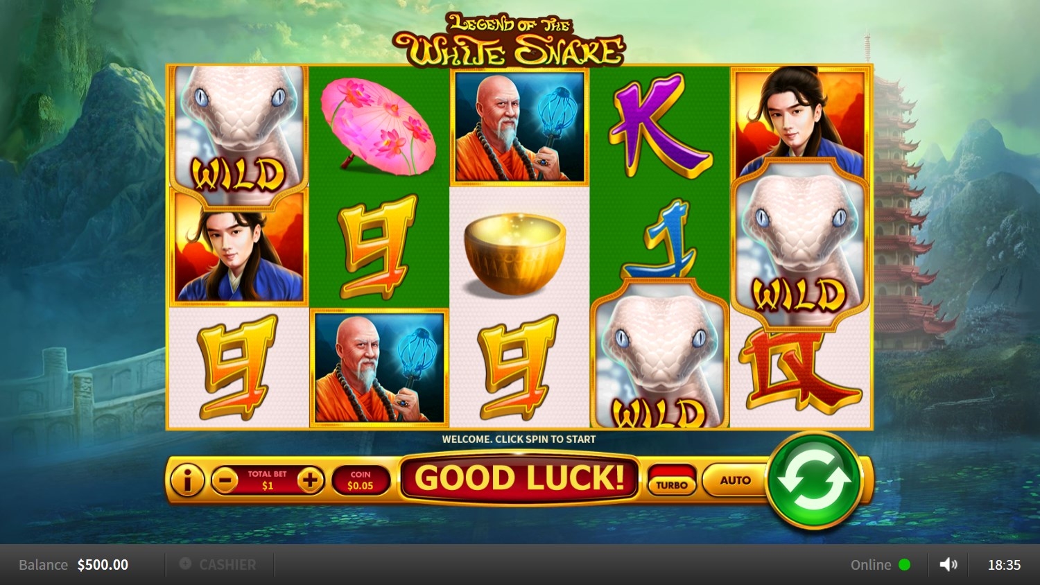 The Legend of the White Snake Slot Gameplay