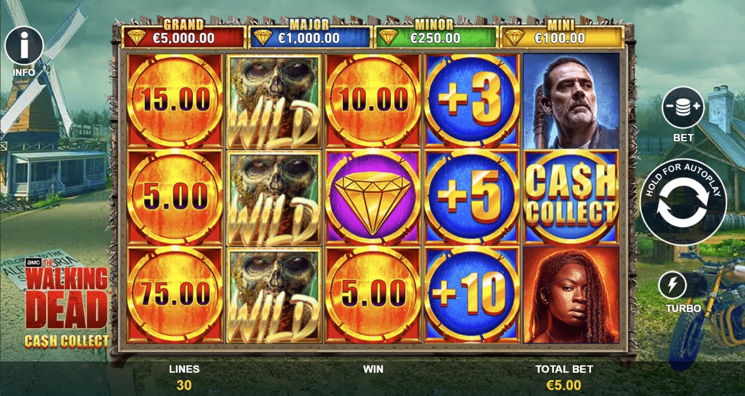 The Walking Dead Cash Collect Slot Gameplay