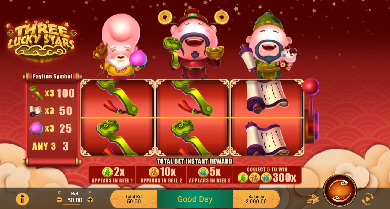 Three Lucky Stars Slot Gameplay
