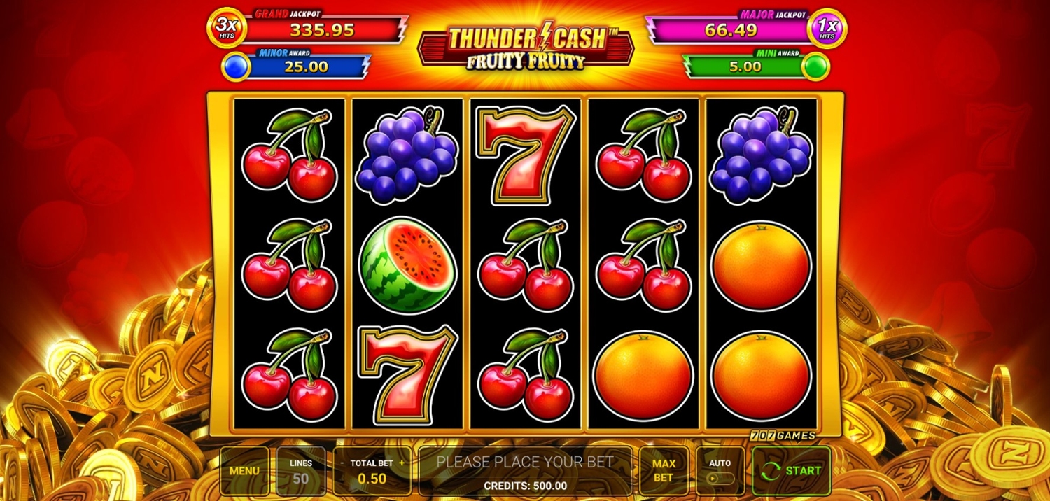 Thunder Cash - Fruity Fruity Slot Gameplay