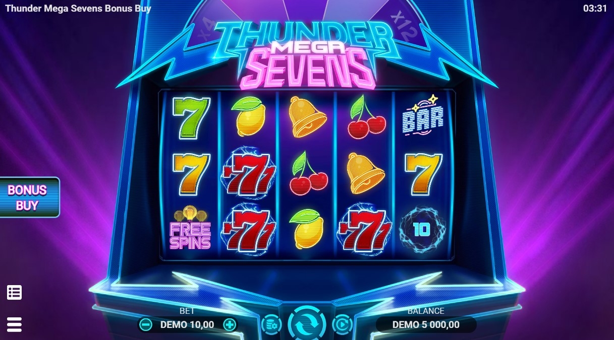 Thunder Mega Sevens Slot Gameplay