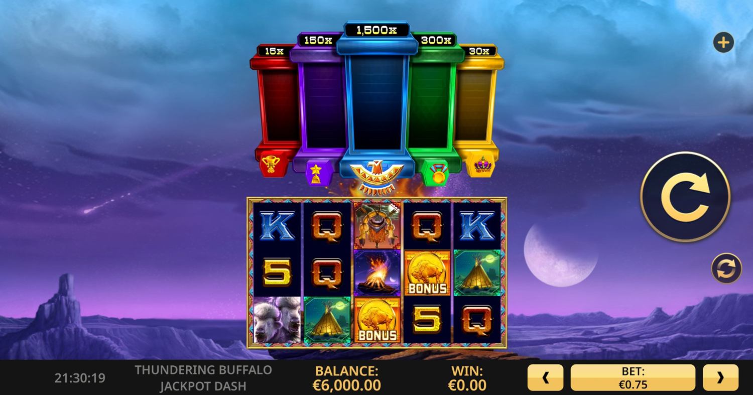 Thundering Buffalo Jackpot Dash Slot Gameplay