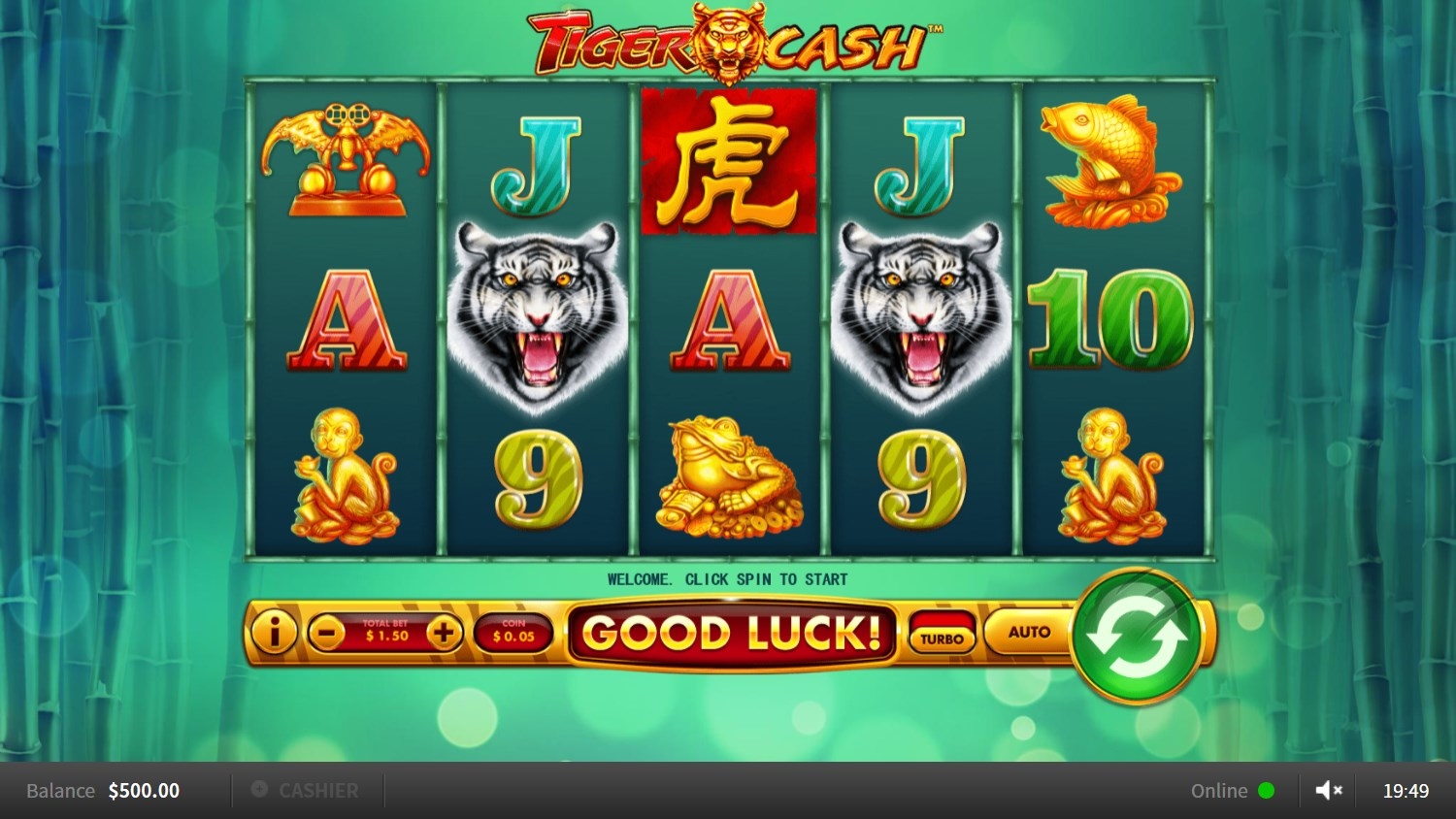 Tiger Cash Slot Gameplay