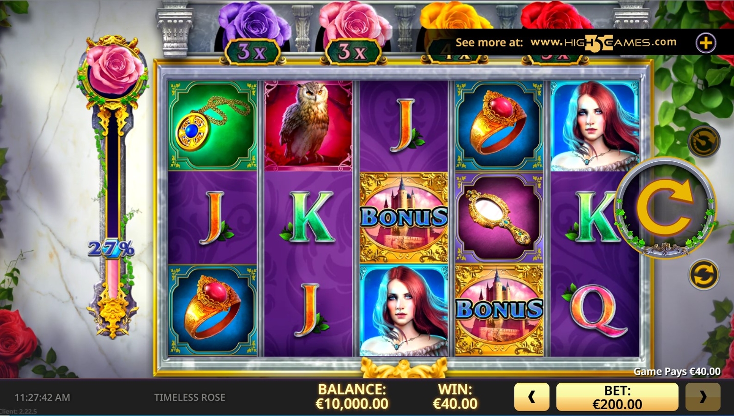 Timeless Rose Slot Gameplay