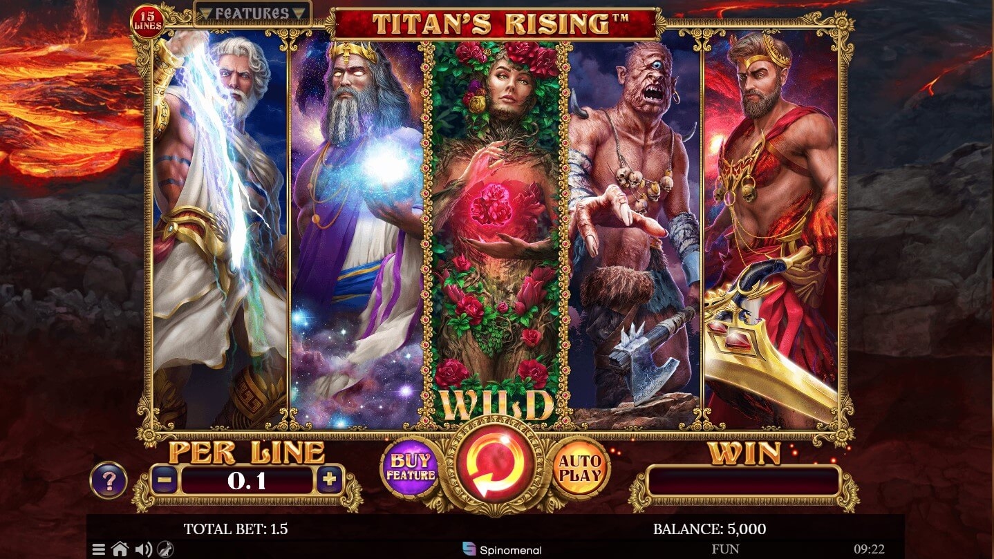 Titan's Rising - 15 Lines Slot Gameplay