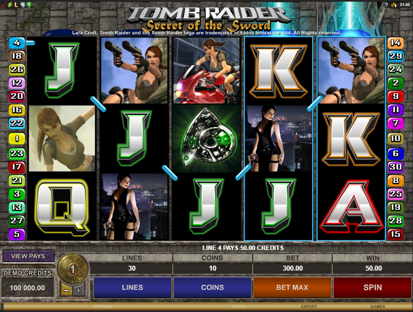 Tomb Raider Secret of the Sword Slot Gameplay