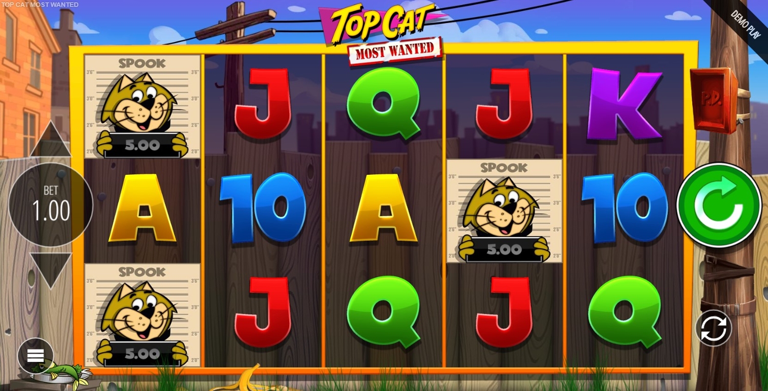 Top Cat Most Wanted Jackpot King Slot Gameplay