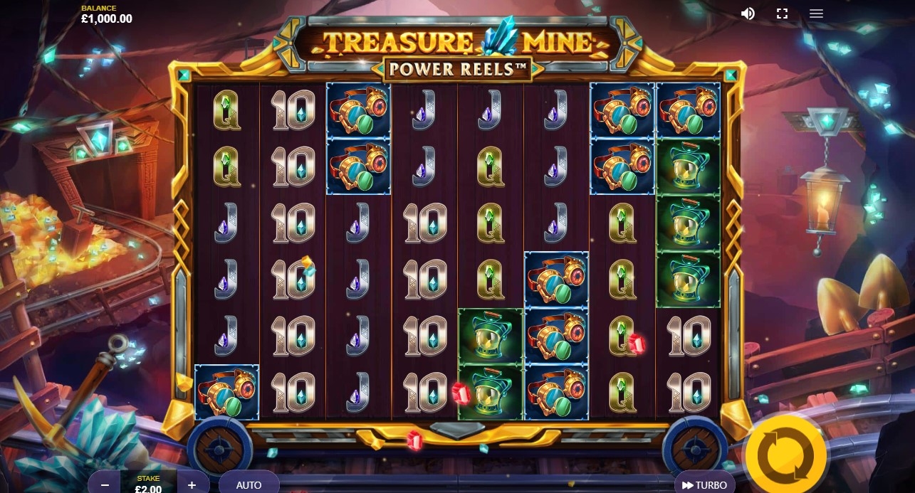Treasure Mine Power Reels Slot Gameplay