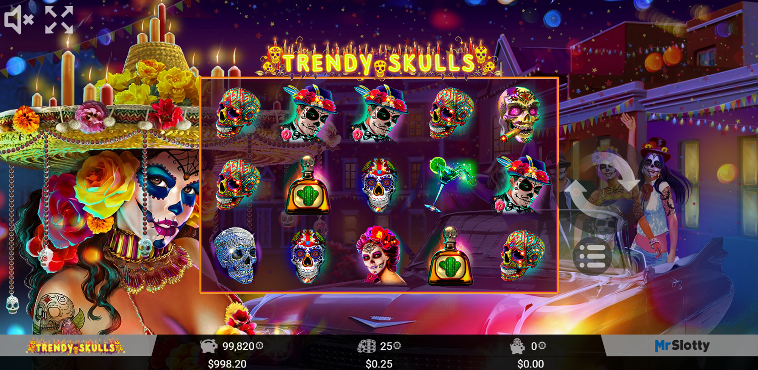 Trendy Skulls Slot Gameplay