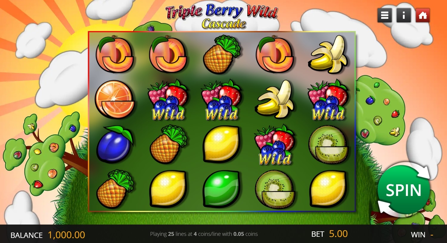 Triple Berry Wild Cascade Slot Gameplay