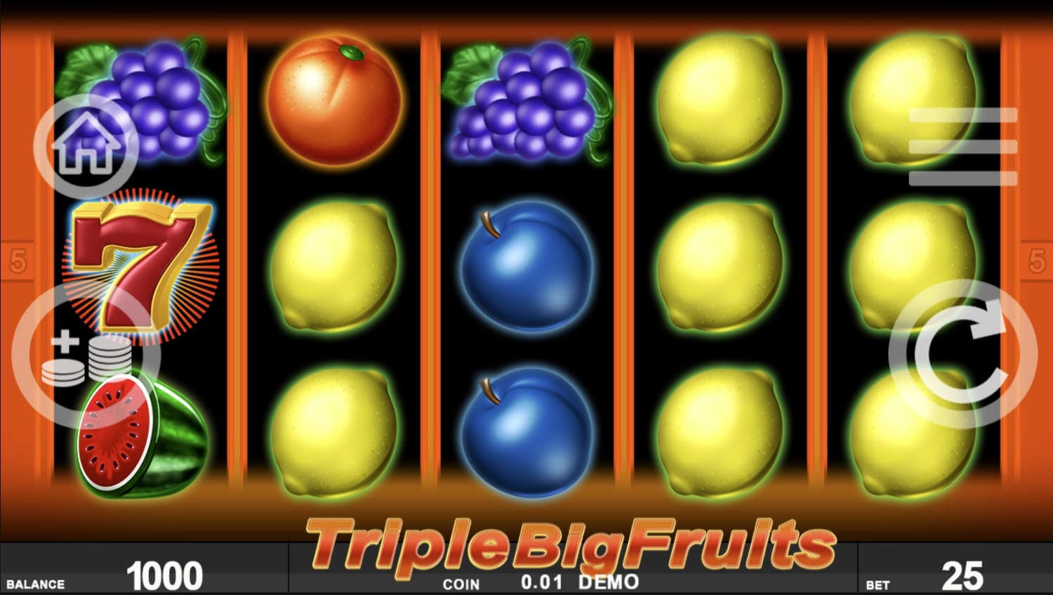 Triple Big Fruits Slot Gameplay