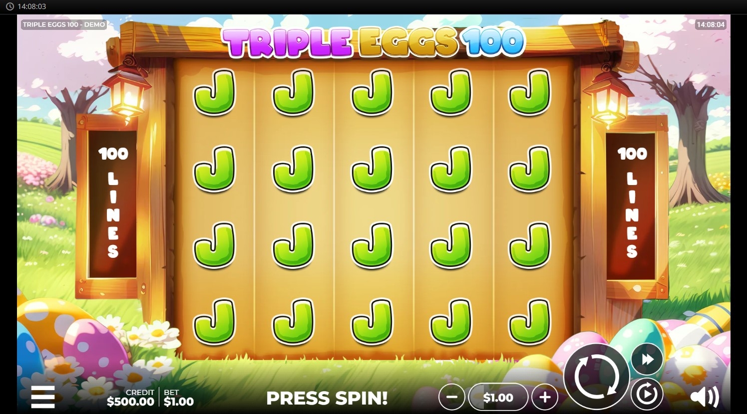 Triple Eggs 100 Slot Gameplay