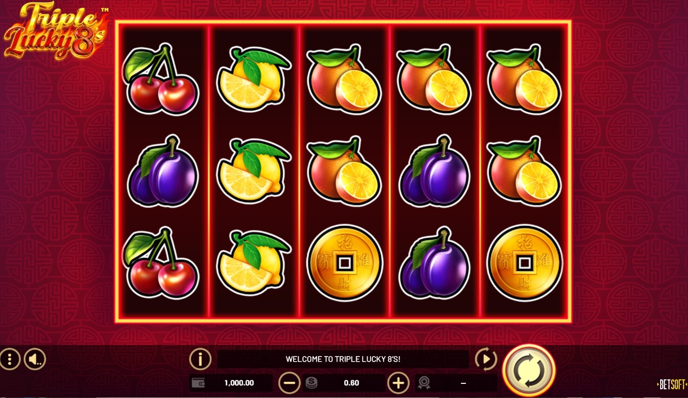 Triple Lucky 8's Slot Gameplay