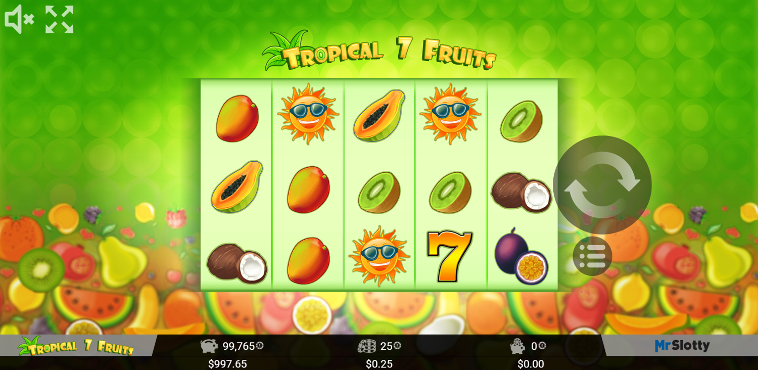 Tropical 7 Fruits Slot Gameplay