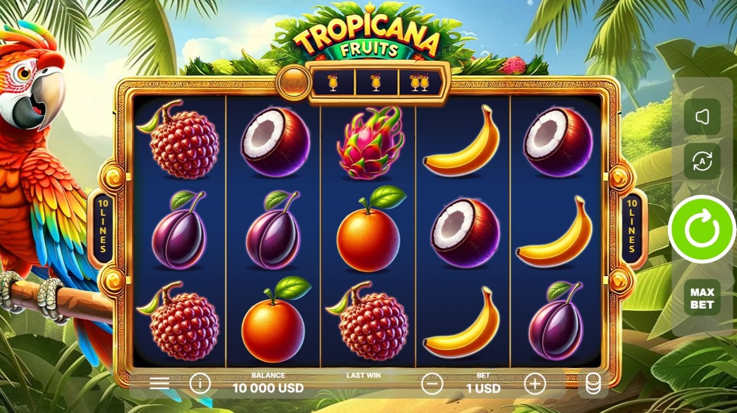 Tropicana Fruits Slot Gameplay