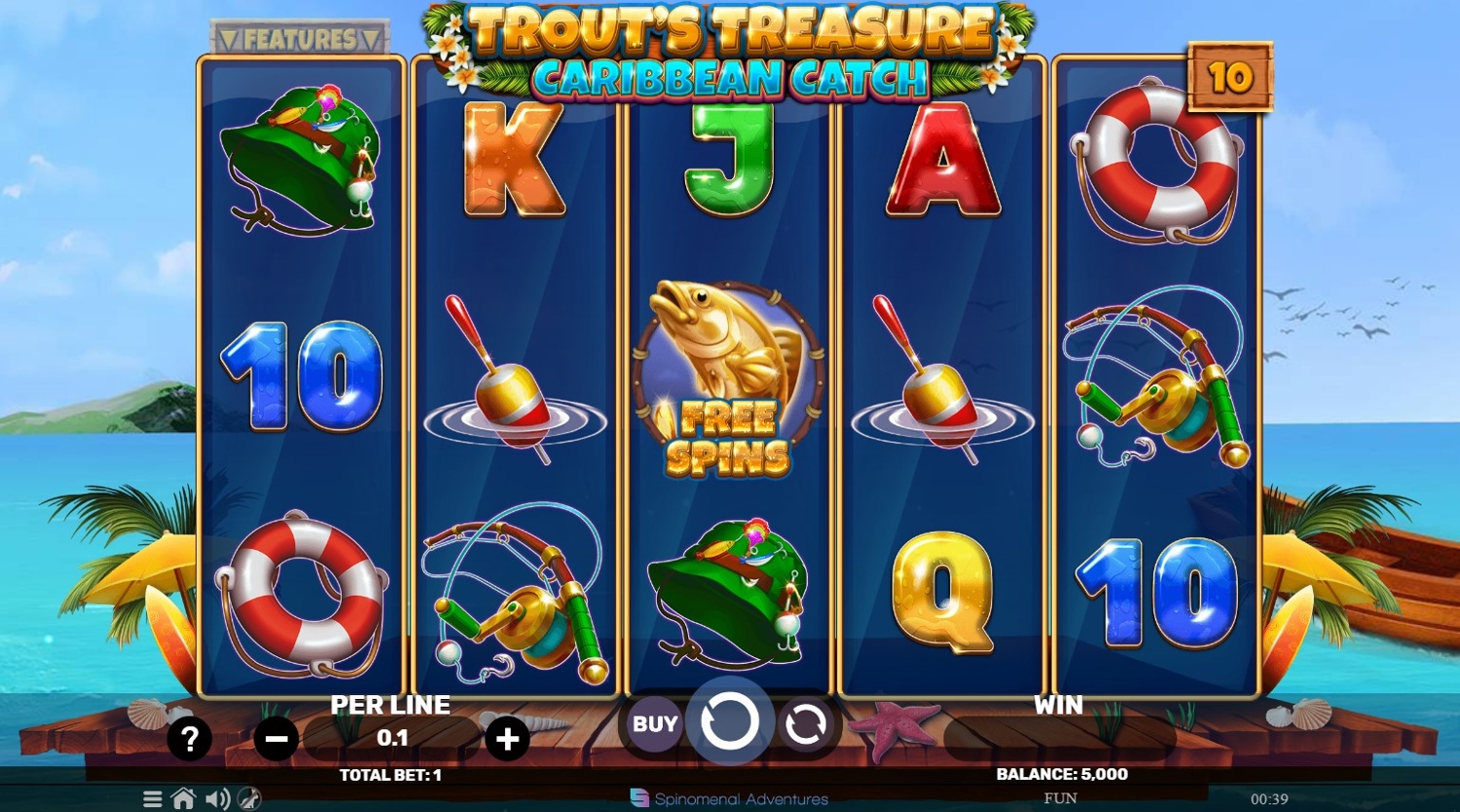 Trout's Treasure Caribbean Catch Slot Gameplay
