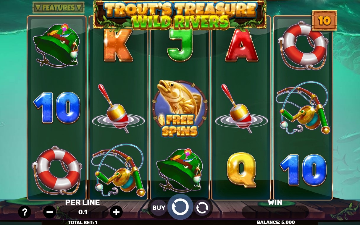Trout's Treasure Wild Rivers Slot Gameplay
