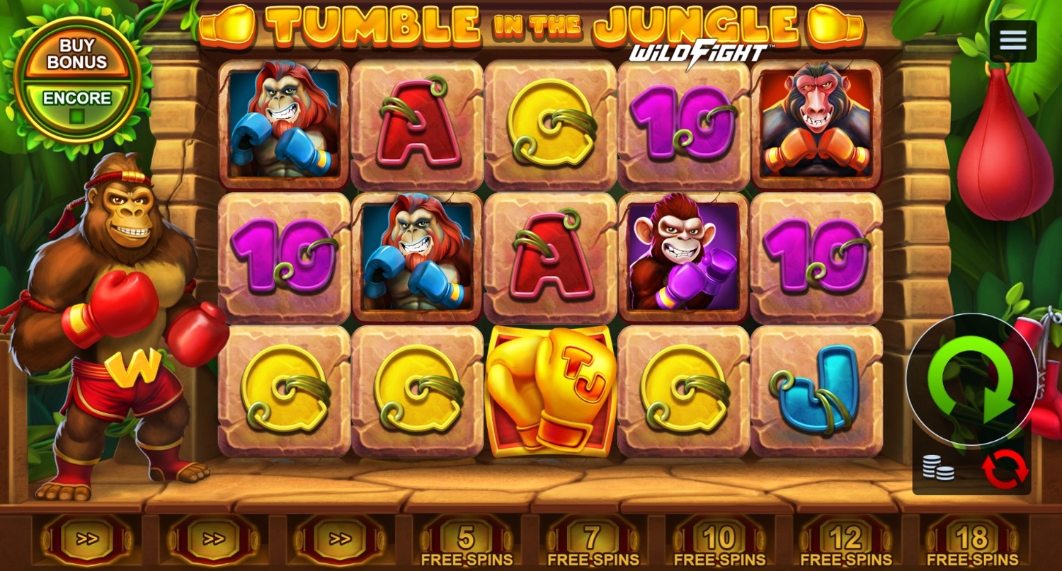 Tumble in the Jungle Wild Fight Slot Gameplay